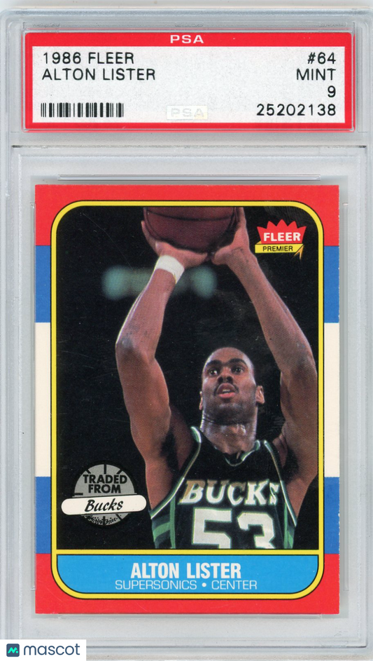 1986 Fleer Alton Lister #64 PSA 9