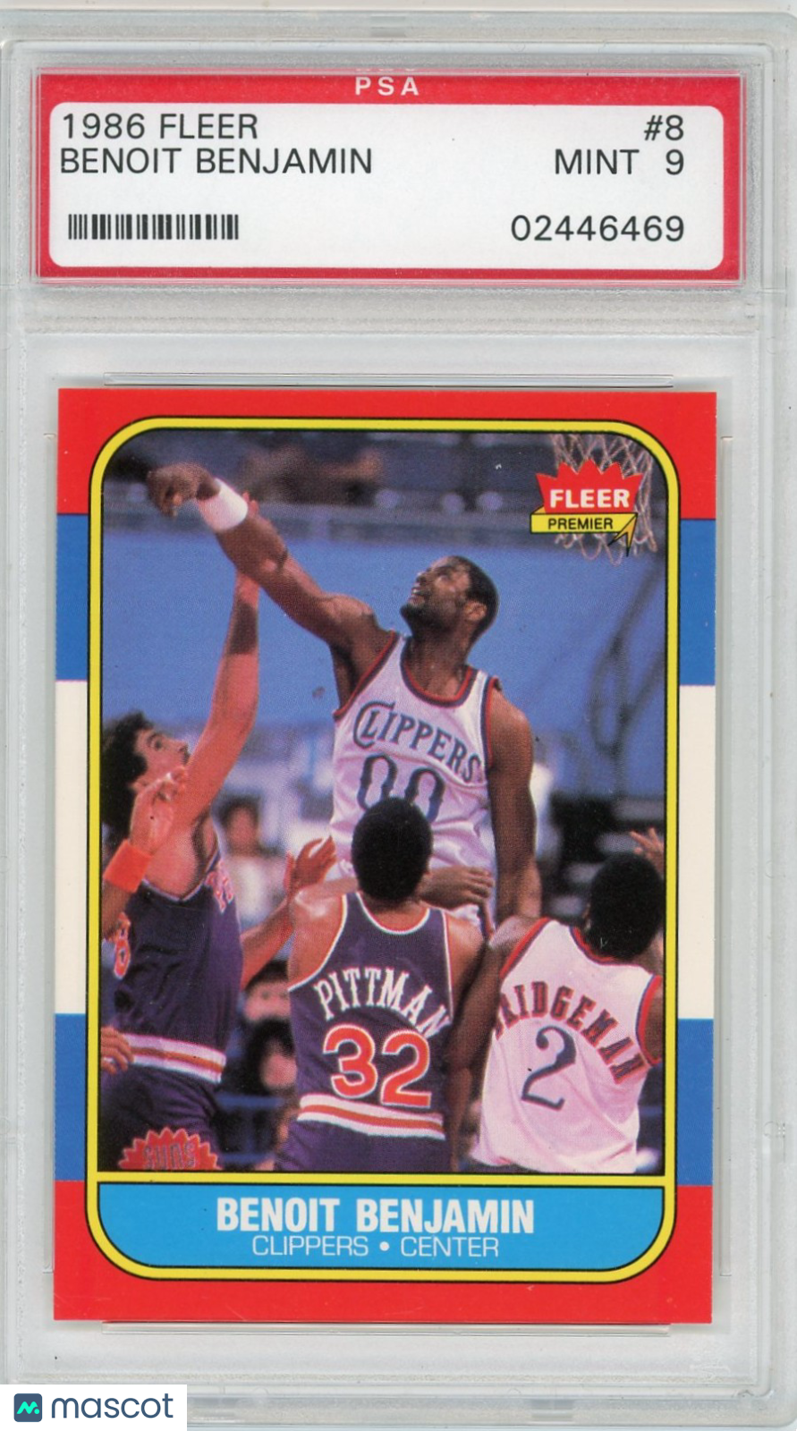 1986 Fleer Benoit Benjamin #8 PSA 9