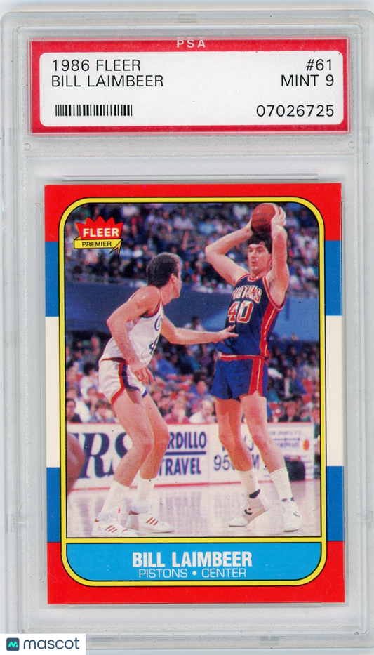 1986 Fleer Bill Laimbeer #61 PSA 9
