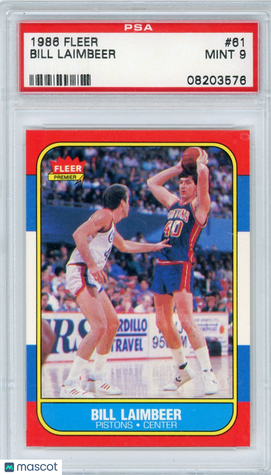 1986 Fleer Bill Laimbeer #61 PSA 9