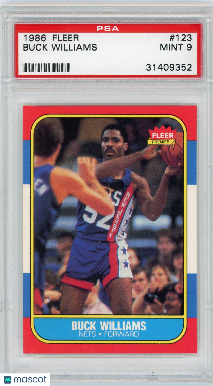 1986 Fleer Buck Williams #123 PSA 9