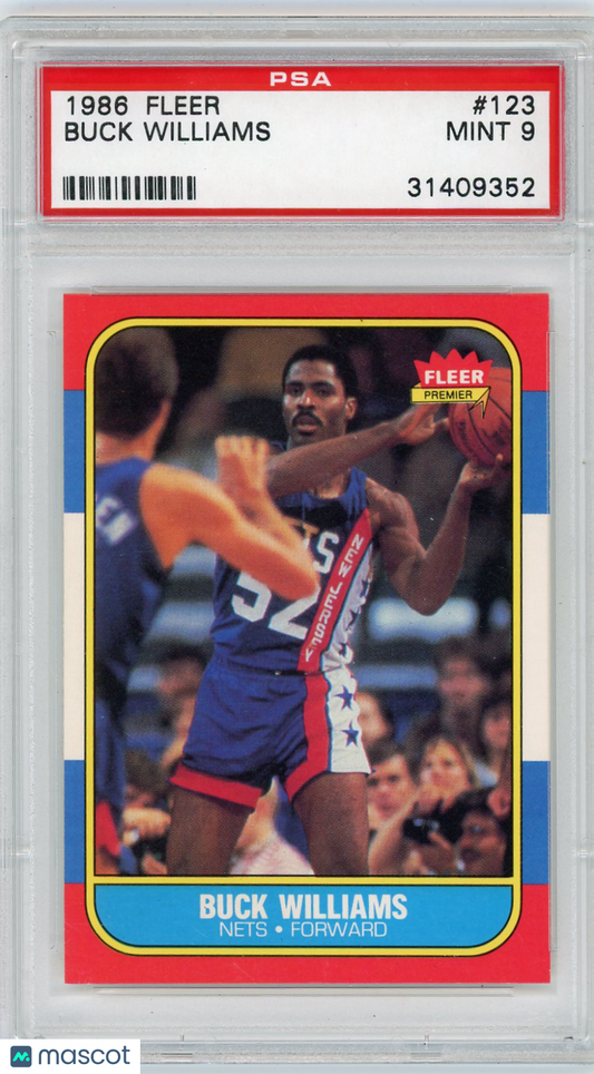1986 Fleer Buck Williams #123 PSA 9