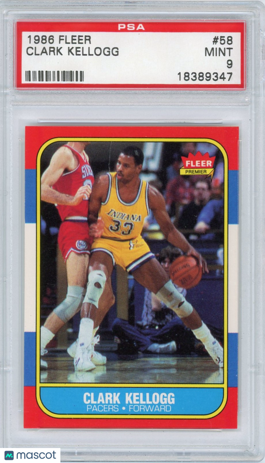 1986 Fleer Clark Kellogg #58 PSA 9