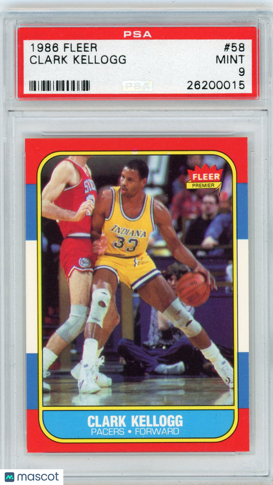1986 Fleer Clark Kellogg #58 PSA 9