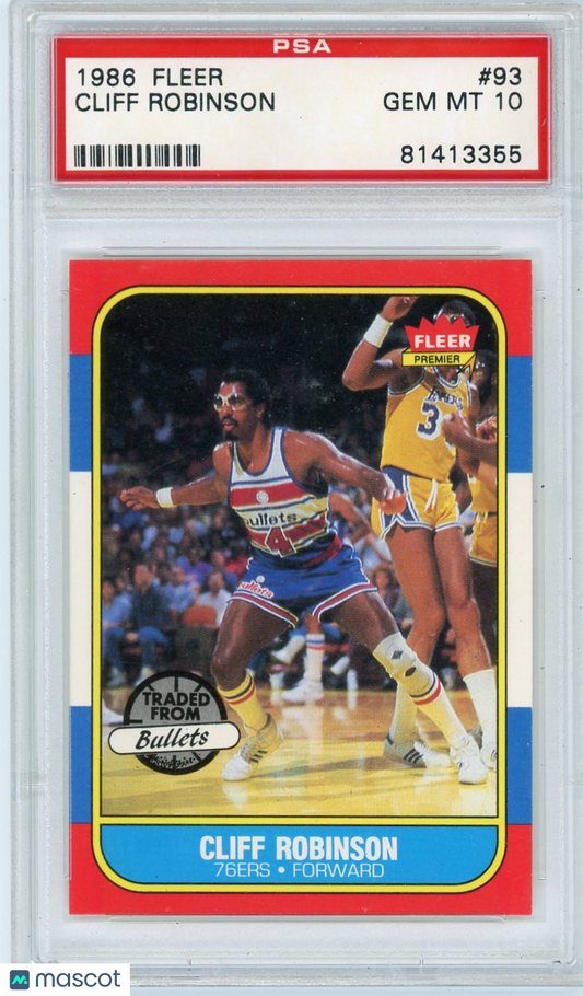 1986 Fleer Cliff Robinson #93 PSA 10