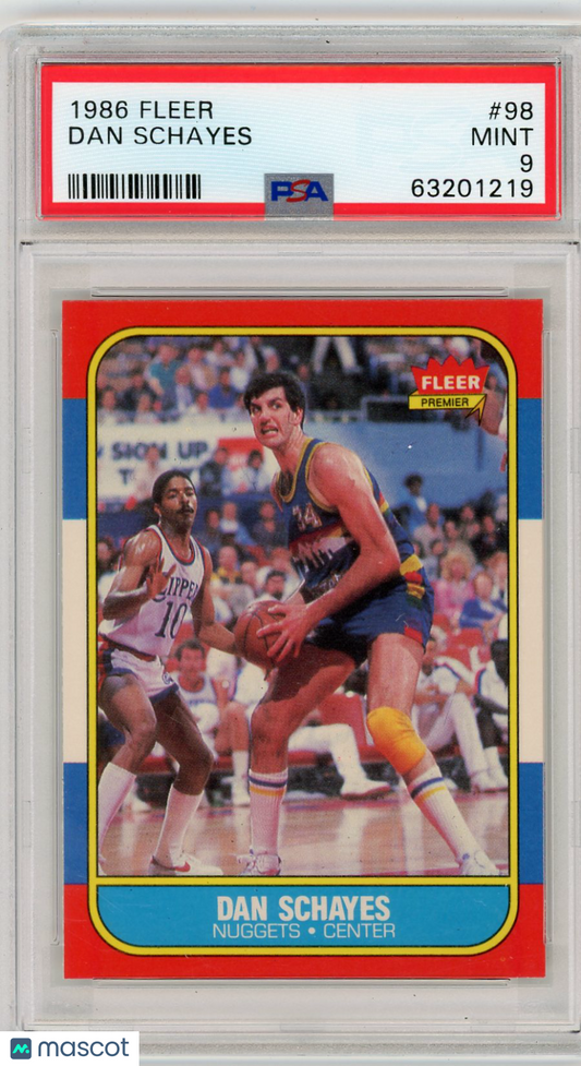 1986 Fleer Dan Schayes #98 PSA 9