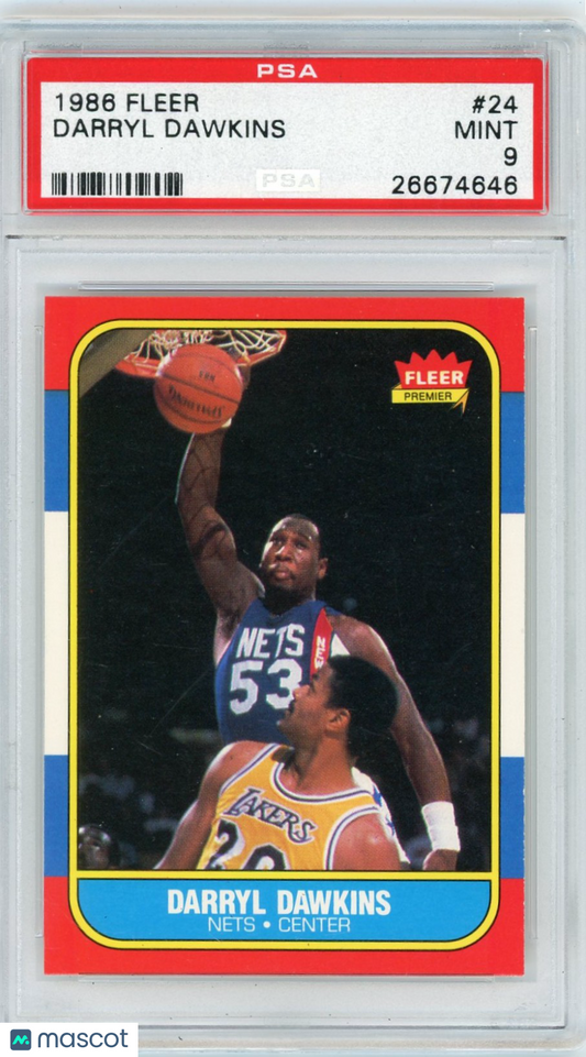 1986 Fleer Darryl Dawkins #24 PSA 9