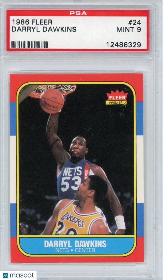 1986 Fleer Darryl Dawkins #24 PSA 9