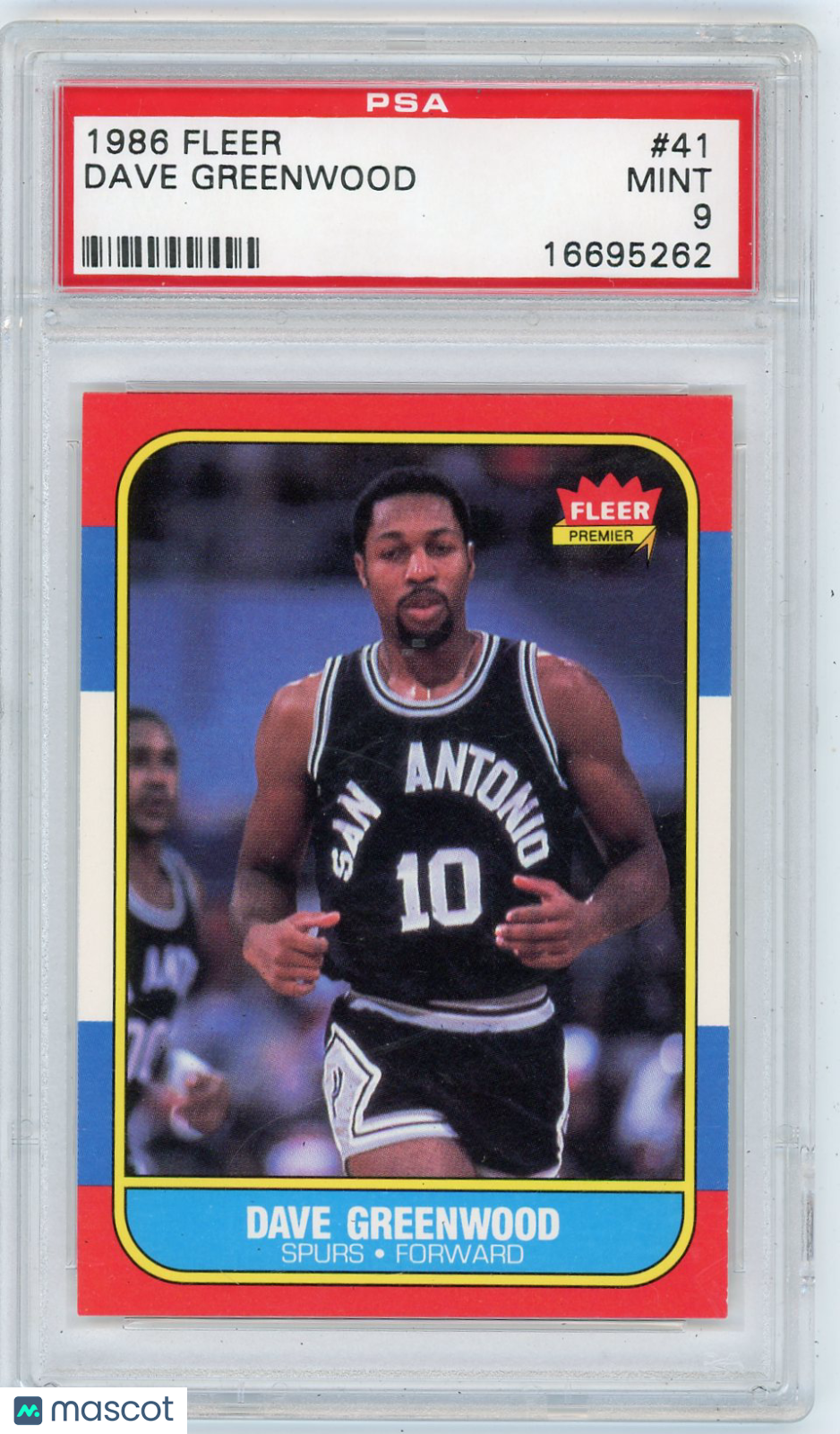 1986 Fleer Dave Greenwood #41 PSA 9