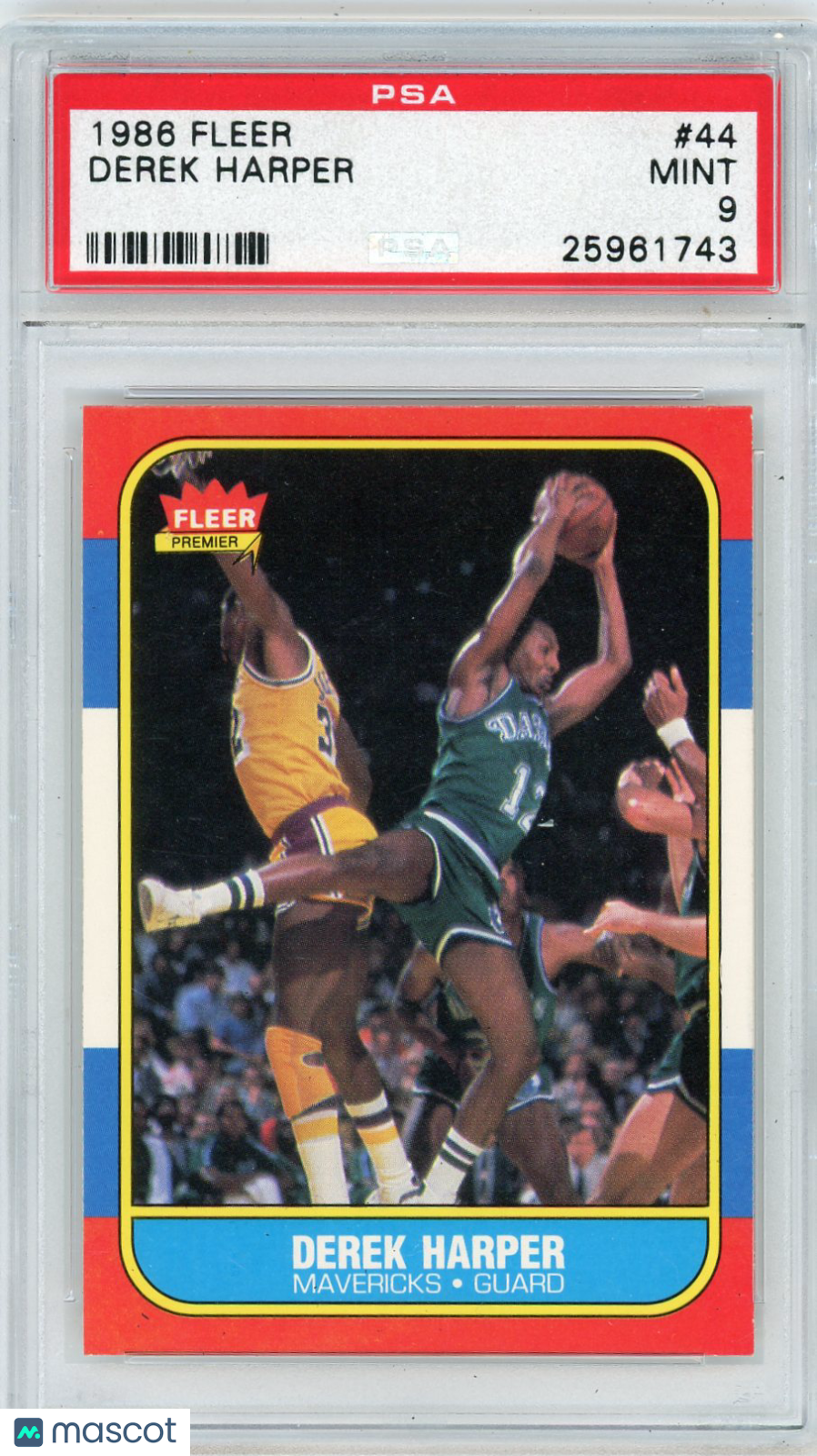1986 Fleer Derek Harper #44 PSA 9