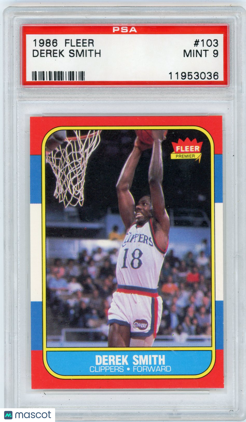 1986 Fleer Derek Smith #103 PSA 9