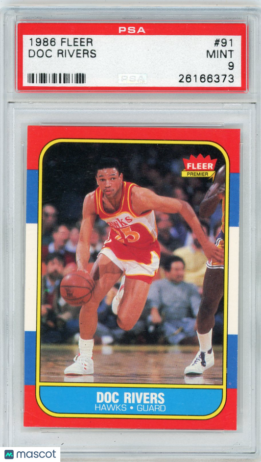 1986 Fleer Doc Rivers #91 PSA 9