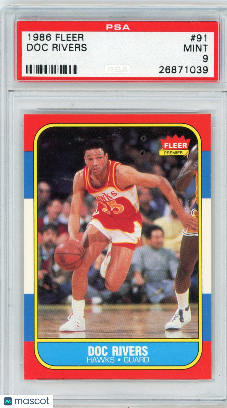 1986 Fleer Doc Rivers #91 PSA 9