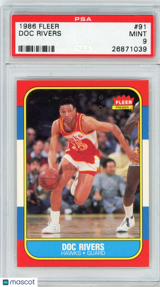 1986 Fleer Doc Rivers #91 PSA 9
