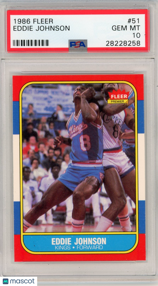 1986 Fleer Eddie Johnson #51 PSA 10