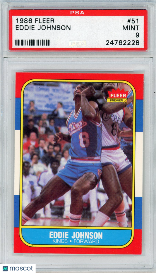 1986 Fleer Eddie Johnson #51 PSA 9