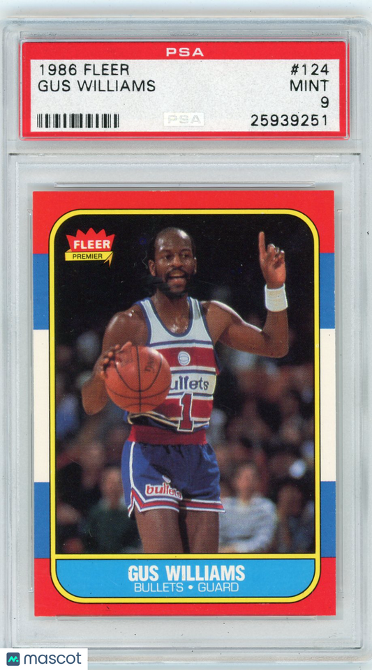 1986 Fleer Gus Williams #124 PSA 9