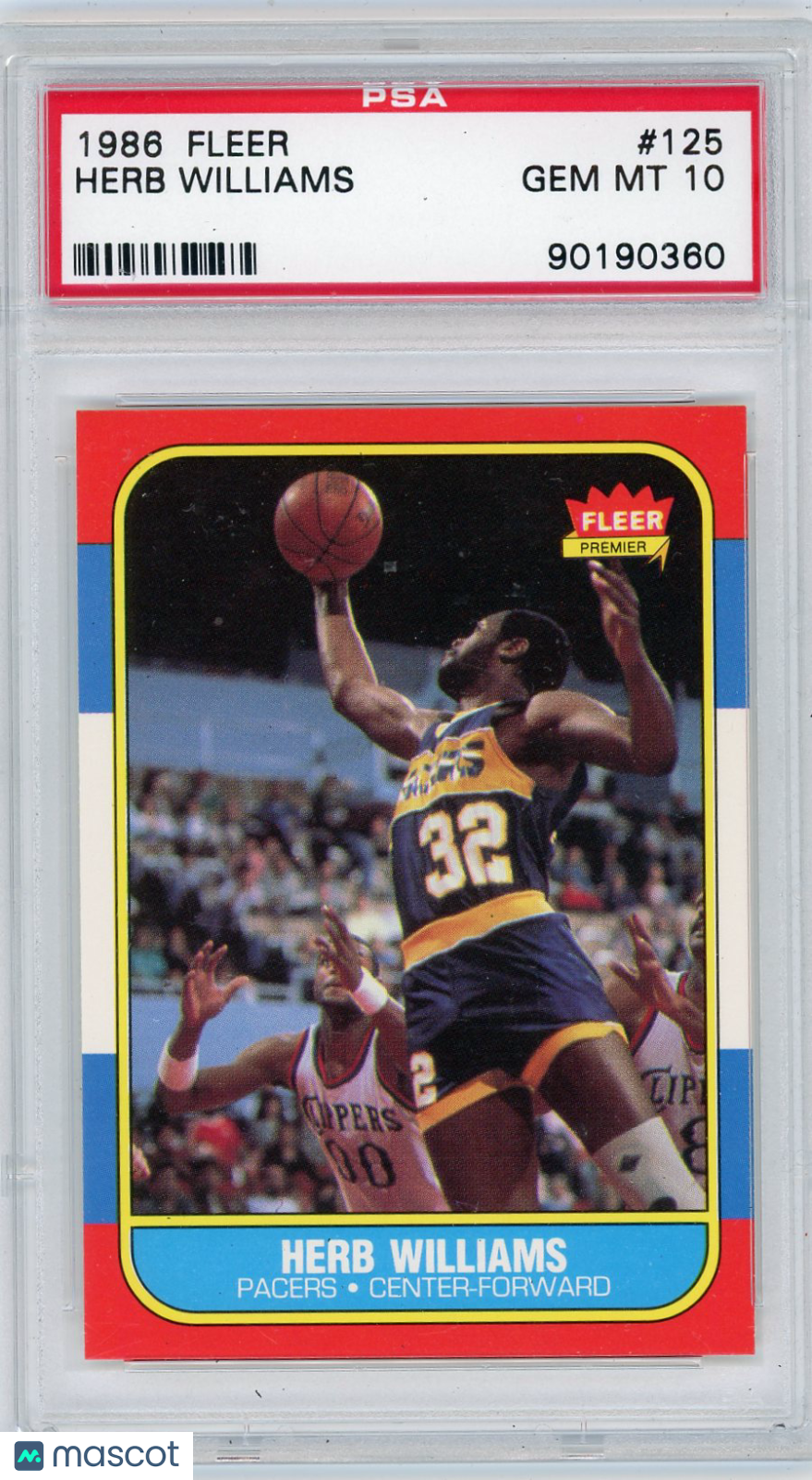 1986 Fleer Herb Williams #125 PSA 10