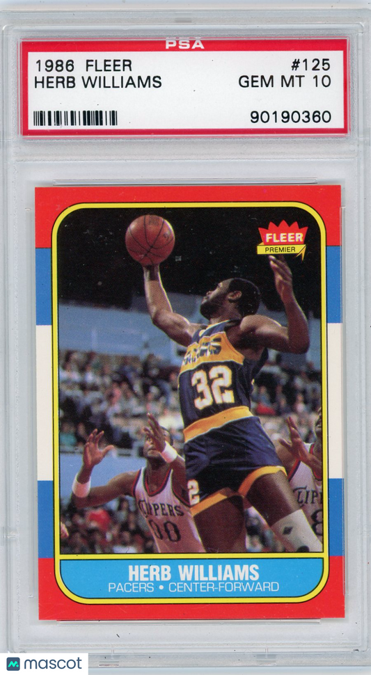 1986 Fleer Herb Williams #125 PSA 10