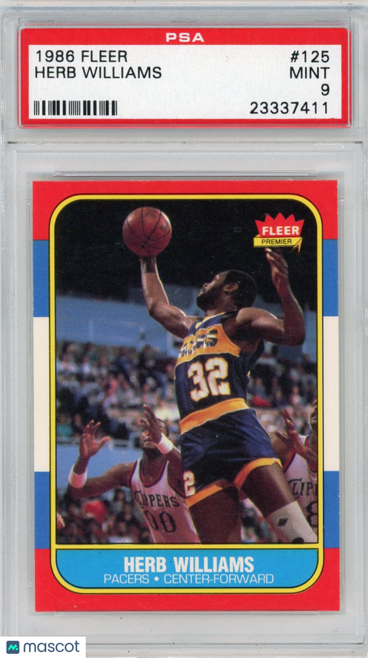 1986 Fleer Herb Williams #125 PSA 9