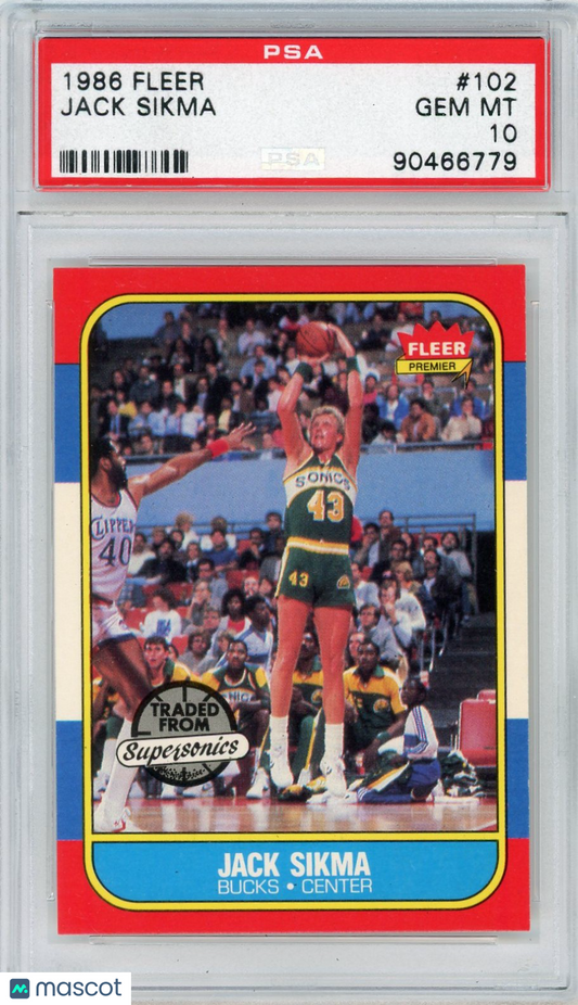 1986 Fleer Jack Sikma #102 PSA 10