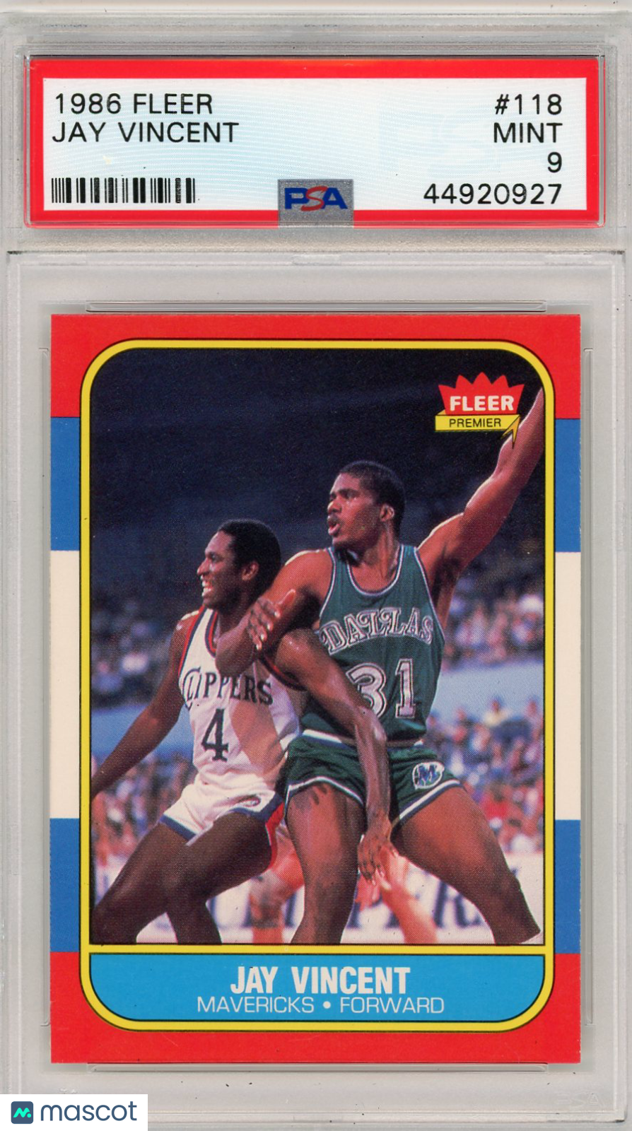 1986 Fleer Jay Vincent #118 PSA 9