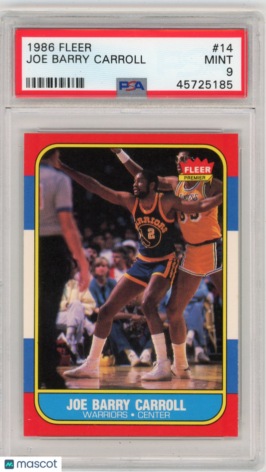 1986 Fleer Joe Barry Carroll #14 PSA 9