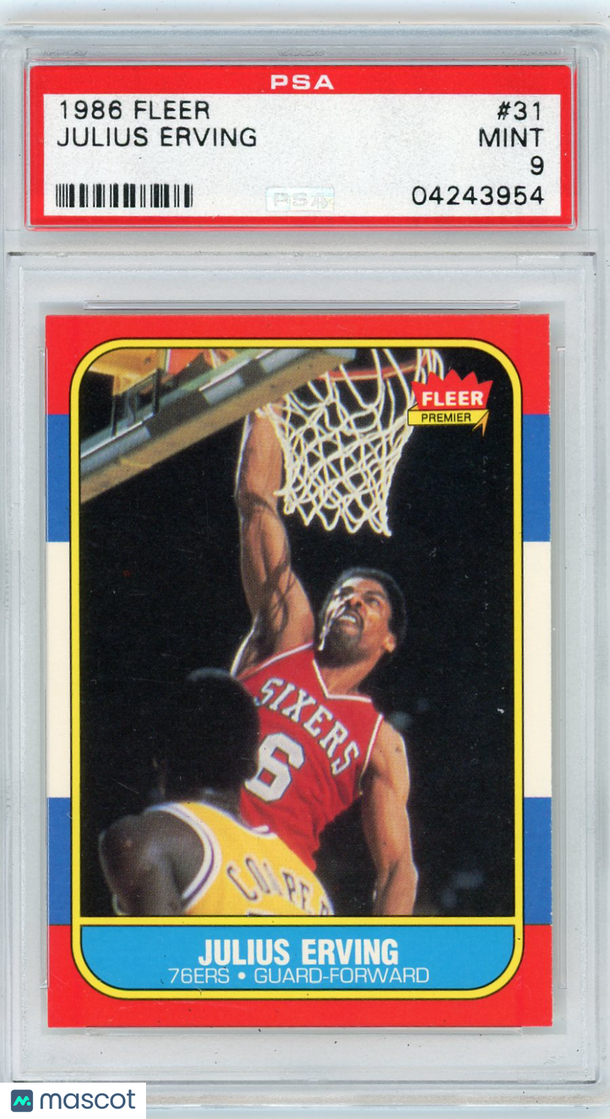 1986 Fleer Julius Erving #31 PSA 9