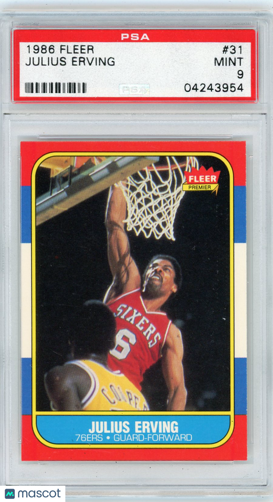 1986 Fleer Julius Erving #31 PSA 9
