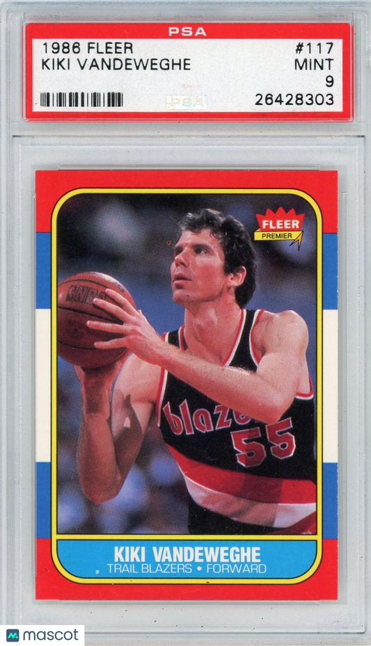 1986 Fleer Kiki Vandeweghe #117 PSA 9