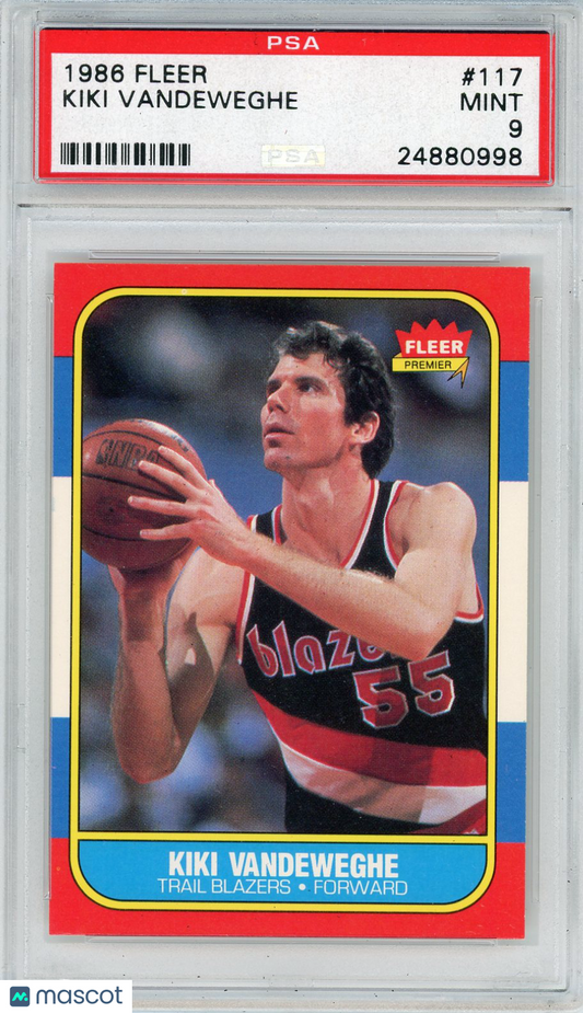 1986 Fleer Kiki Vandeweghe #117 PSA 9