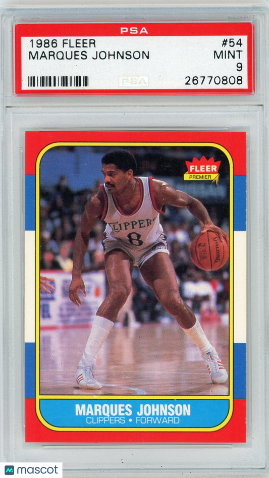 1986 Fleer Marques Johnson #54 PSA 9