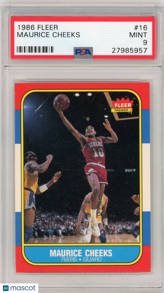 1986 Fleer Maurice Cheeks #16 PSA 9