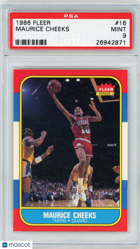 1986 Fleer Maurice Cheeks #16 PSA 9