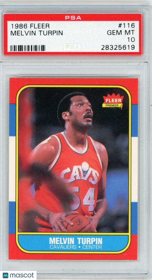 1986 Fleer Melvin Turpin #116 PSA 10