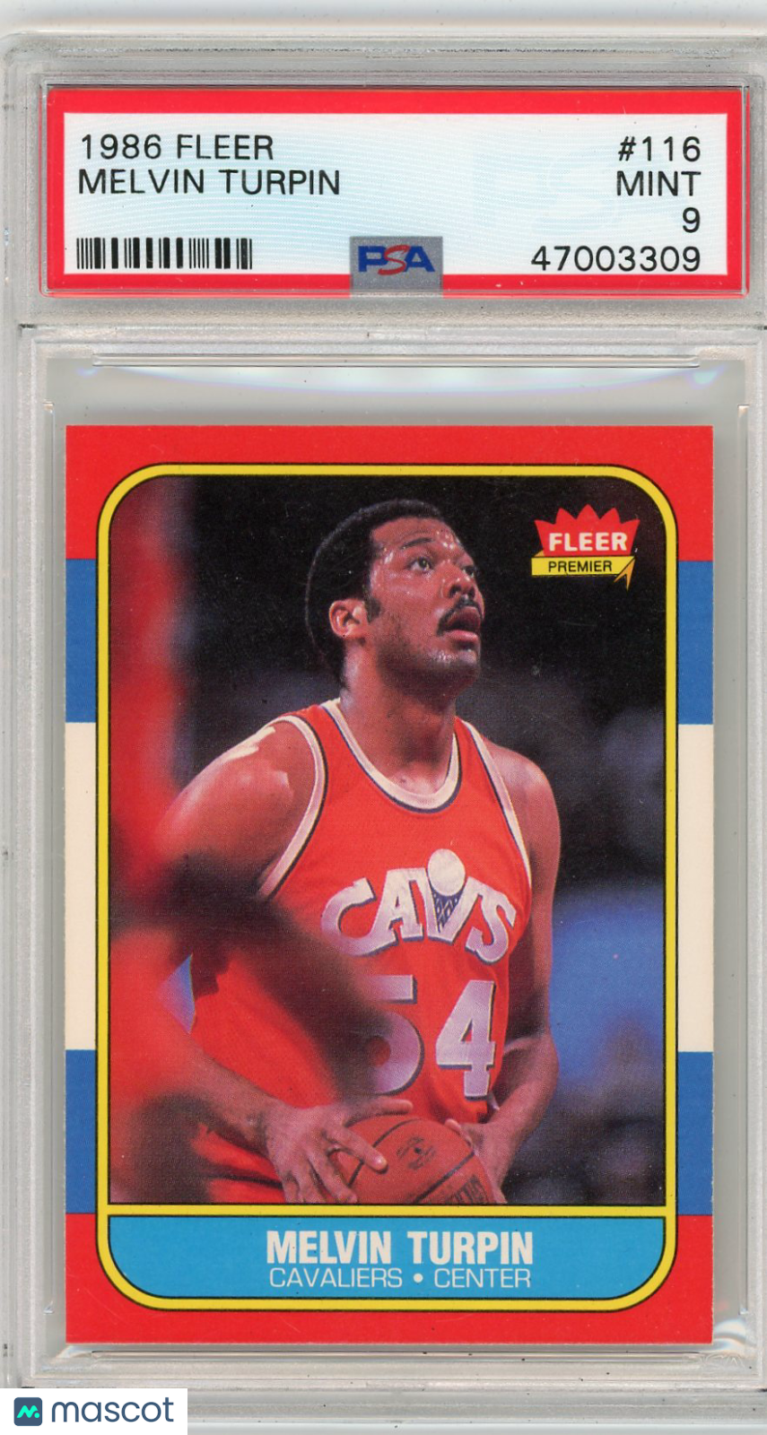 1986 Fleer Melvin Turpin #116 PSA 9