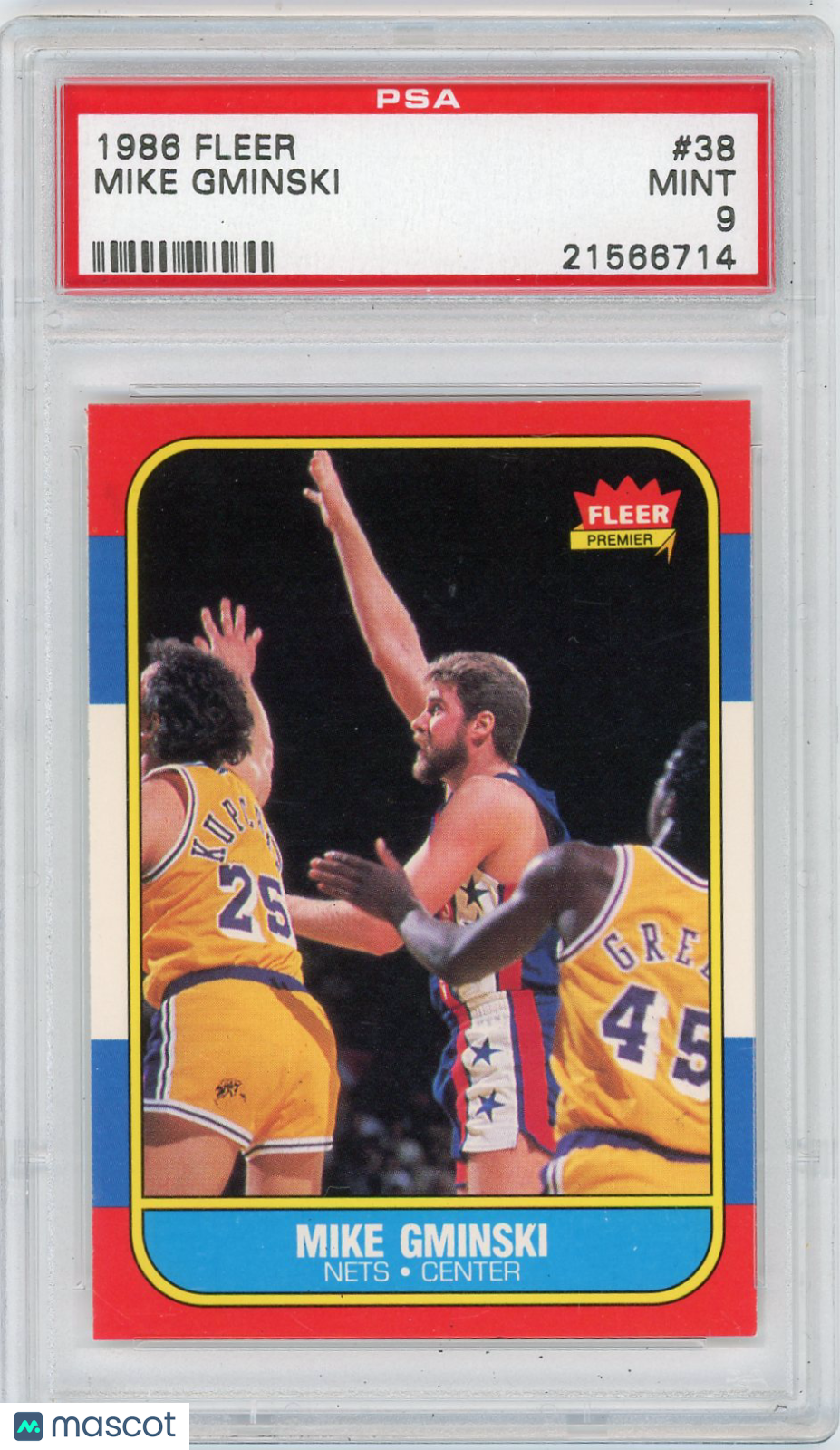 1986 Fleer Mike Gminski #38 PSA 9