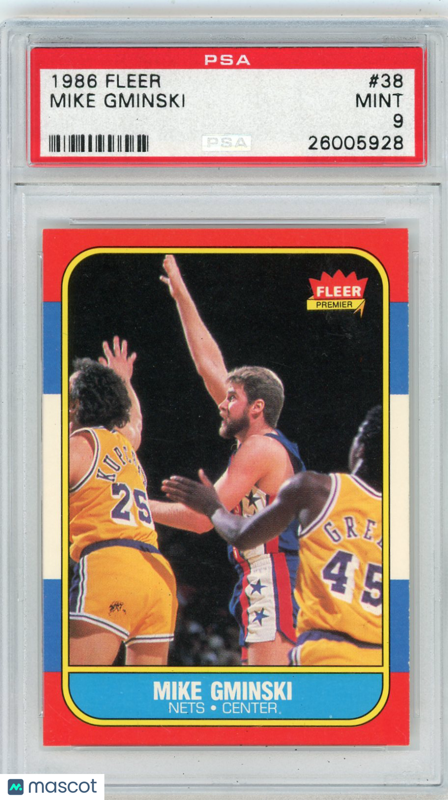 1986 Fleer Mike Gminski #38 PSA 9