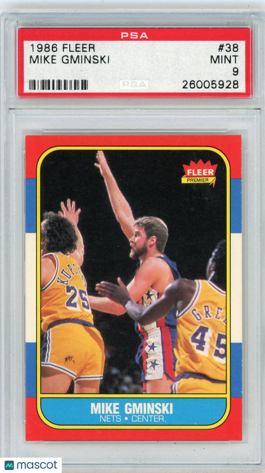 1986 Fleer Mike Gminski #38 PSA 9