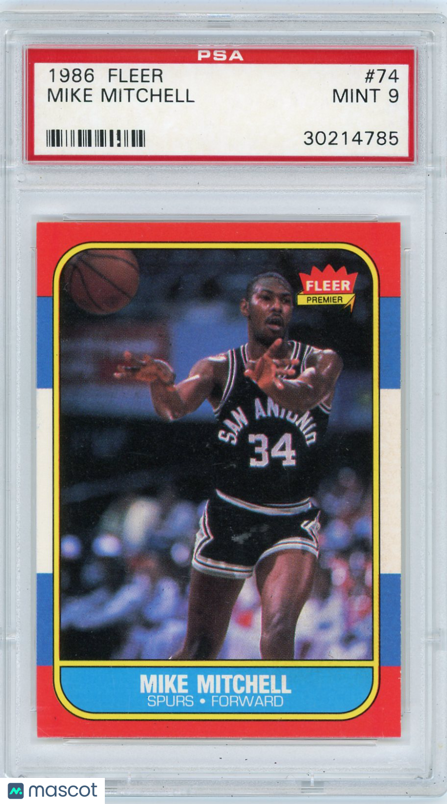 1986 Fleer Mike Mitchell #74 PSA 9