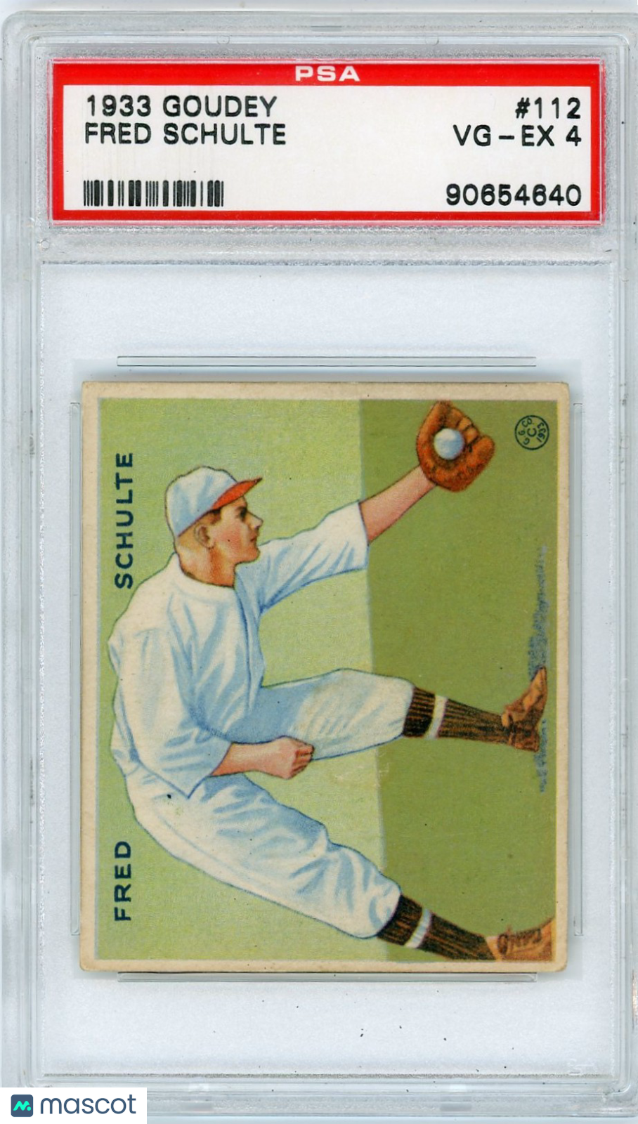 1933 Goudey Fred Schulte #112 PSA 4