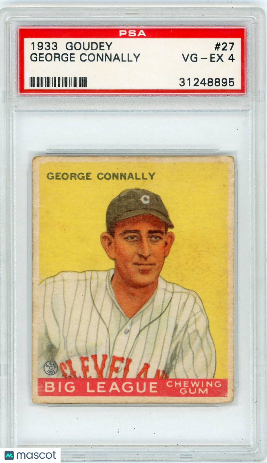 1933 Goudey George Connally #27 PSA 4