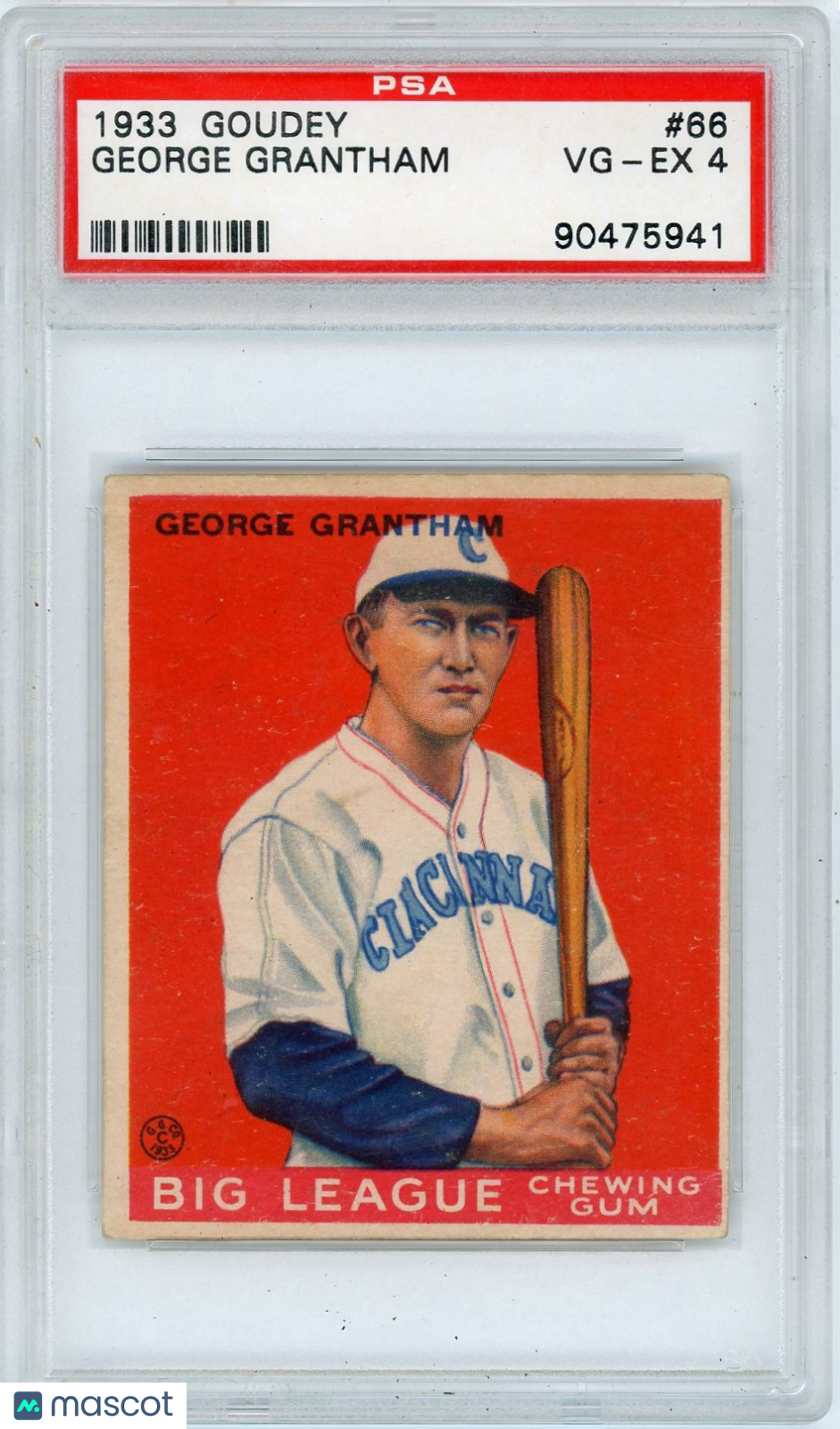 1933 Goudey George Grantham #66 PSA 4