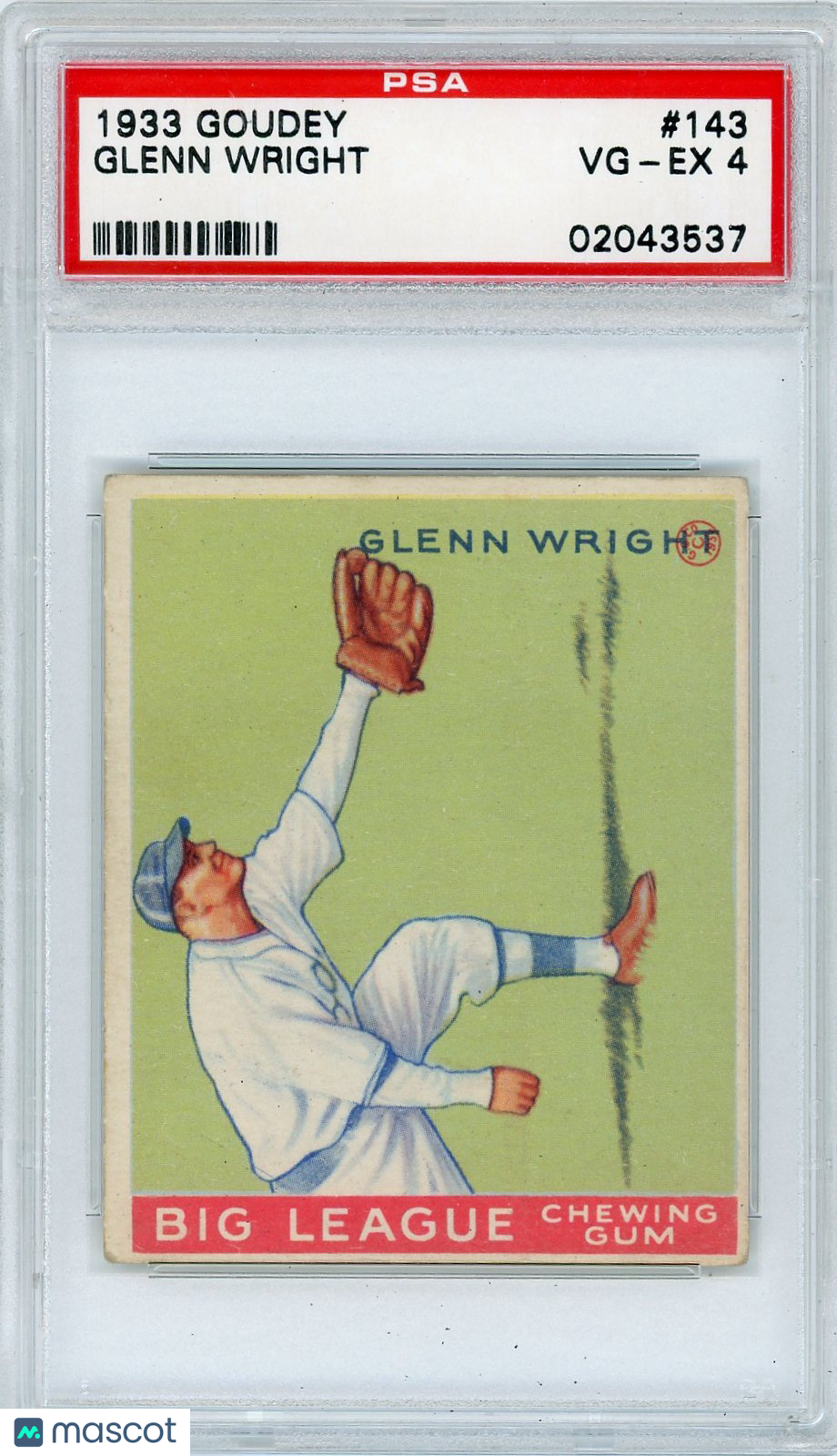 1933 Goudey Glenn Wright #143 PSA 4
