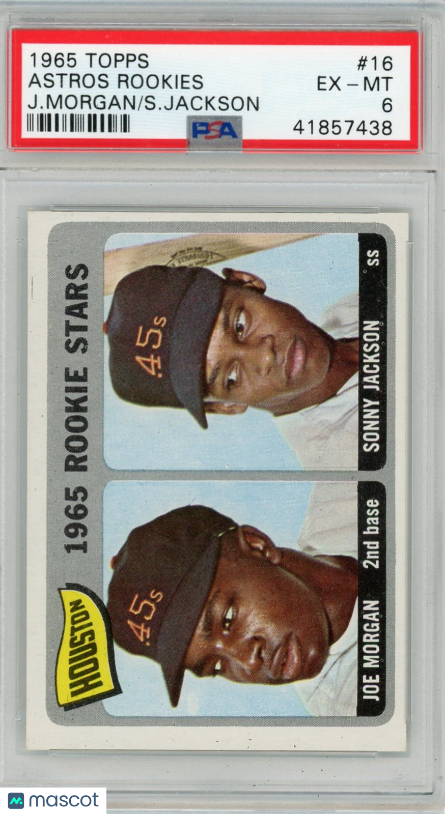 1965 Topps Astros Rookies #16 J. Morgan S. Jackson PSA 6
