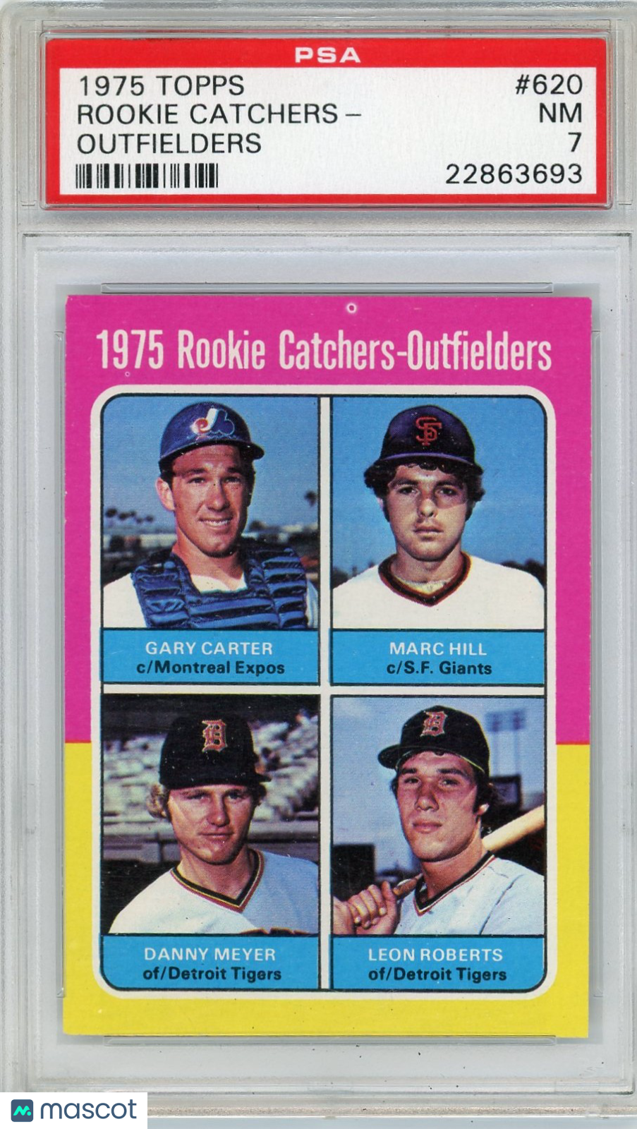 1975 Topps Rookie Catchers- #620 Outfielders PSA 7