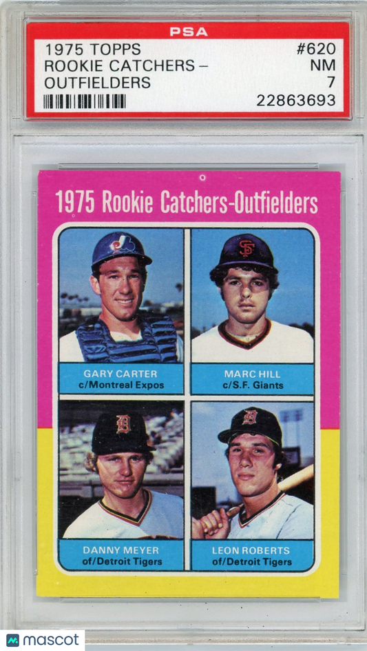1975 Topps Rookie Catchers- #620 Outfielders PSA 7