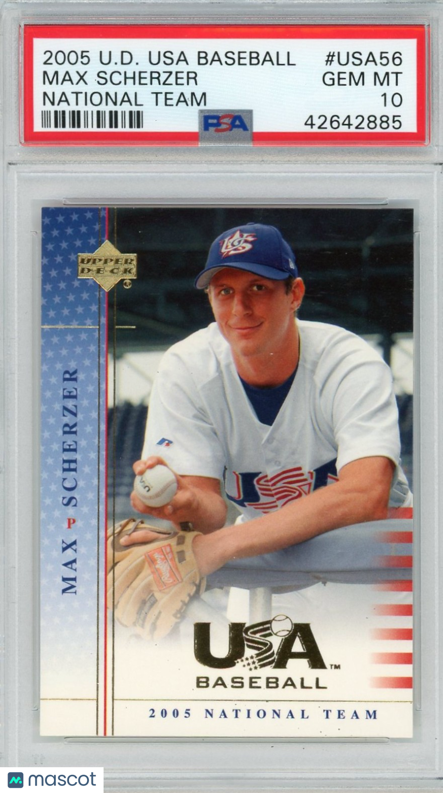2005 Upper Deck Usa Baseball National Team Max Scherzer #USA56 PSA 10