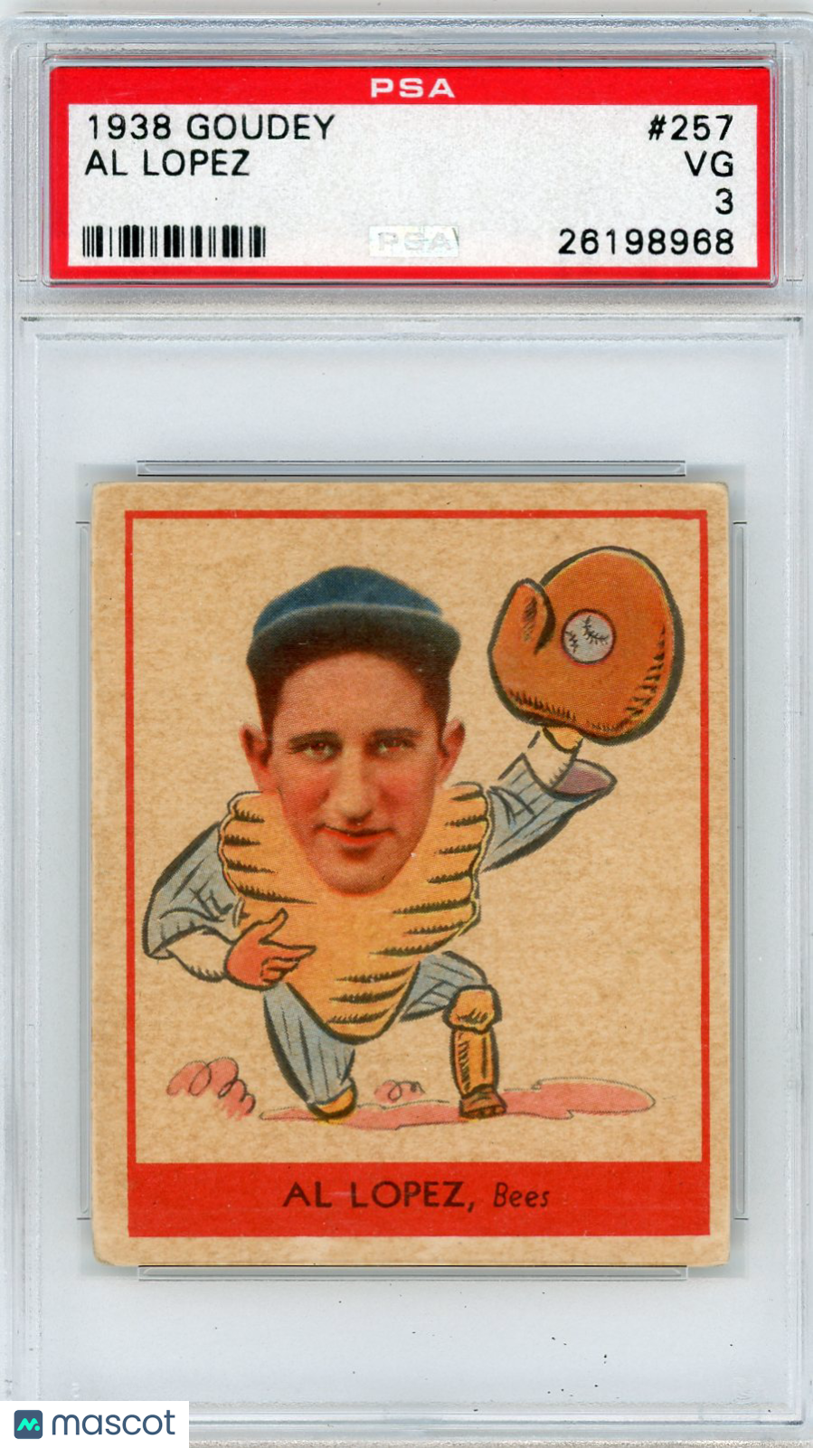 1938 Goudey Al Lopez #257 PSA 3
