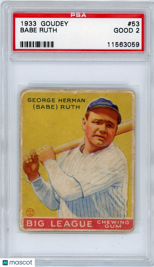 1933 Goudey Babe Ruth #53 PSA 2